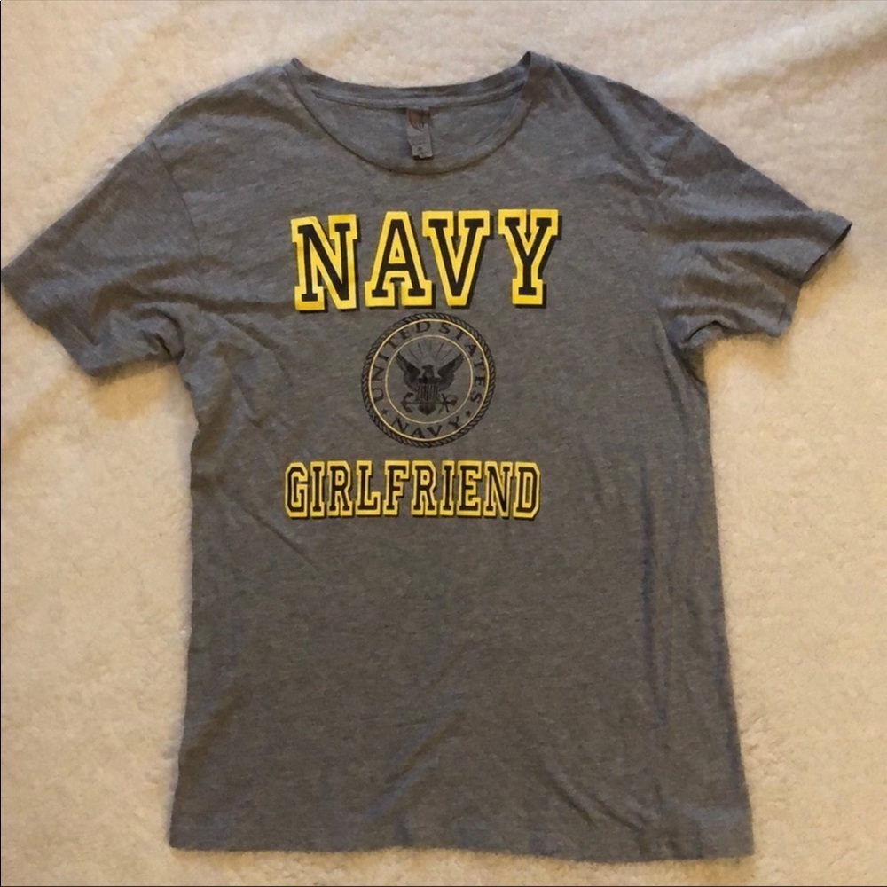 U S Navy Girlfriend T Shirt Graphic Soft Gray Med